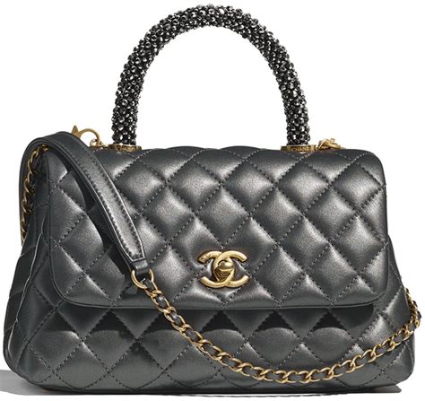 chanel camellia strass bag|chanel coco bag with top handle.